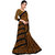 Shopkio Women's Pure Georgette Floral Printed Brown Colour Saree with Blouse Piece