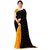 Shopkio Women's Georgette Polka Printed Yellow Colour Saree with Blouse Piece