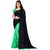 Shopkio Women's Georgette Polka Printed Green Colour Saree with Blouse Piece