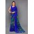 Shopkio Women's Georgette Polka Printed Blue Colour Saree with Blouse Piece