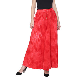 TNQ Women Rayon Full Flared Palazzo Pants/Flared Tie-Dye Palazzo/Rayon Sharara