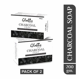Globus Naturals Charcoal Soap 100 gm, Set of 2