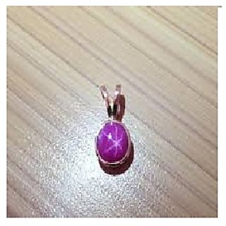 JAIPUR GEMSTONE-Gemstone 5.5 Carat / 5.25 Ratti Natural and Precious Star Ruby Gemstone Pendant By Lab Certified