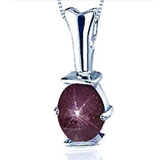 JAIPUR GEMSTONE-5.75 Ratti Amazing Quality Beautiful and Unique Suryakant Manik Star Ruby Stone Pendant for Unisex