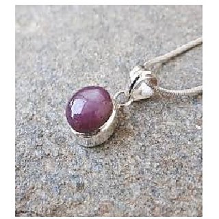 CEYLONMINE-Natural Star Ruby 5.00 Ratti Semi Precious Pink Colour Star Ruby Gemstone Pendant for Unisex
