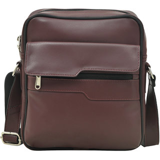 MATRICE messenger bag with cherry faux vegan leather(NE-S-0791-Cherry)