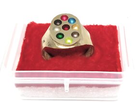Ashtadhatu Navaratna Yantra Ring Of Navagraha In Gold Plated For Men And Women