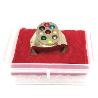 Ashtadhatu Navaratna Yantra Ring Of Navagraha In Gold Plated For Men And Women