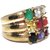 Ashtadhatu Three Layer Nav Ratna Ring Of Nine Stone In Gold Plated For Men And Boys