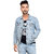 Kotty Mens Blue Full Sleeves Solid Denim Jacket