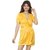 Nivcy Women Solid Nightwear Yellow (Small)