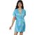 Nivcy Women Solid Nightwear Satin Ocean Blue (Small)
