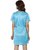Nivcy Women Solid Nightwear Satin Ocean Blue (Small)