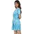 Nivcy Women Solid Nightwear Satin Ocean Blue (Small)