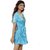 Nivcy Women Solid Nightwear Satin Ocean Blue (Small)
