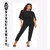 Singularity Slit Sleeves Black Jumpsuits For Girls