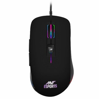 Ant Esports GM100 RGB Optical Wired Gaming Mouse  4800 DPI for FPS and MOBA Games  Black