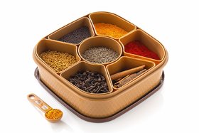 Titanic 7 Sections Masala Box (Dabba) 700ml, Assorted Colour