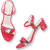 Funku Fashion Red Floral Print Heeled Sandals