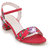 Funku Fashion Red Floral Print Heeled Sandals