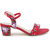 Funku Fashion Red Floral Print Heeled Sandals