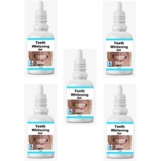 Teeth Whitening Gel Pack Of 5 For Men To Remove All Hard Stain In Just 10 Sec Teeth Whitening Liquid  (75 ml)