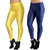HOMESHOP Shiny lycra leggings for women and girls (Pack of 2) Yellow NavyBlue