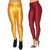 HOMESHOP Shiny lycra leggings for women and girls (Pack of 2) Mustard Maroon