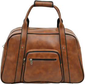 MATRICE duffle bag with Tan two tone faux vegan leather(NE-S-0797-Tan)