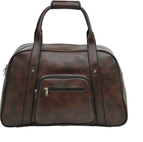 MATRICE duffle bag with Brown two tone faux vegan leather(NE-S-0797-Brown)