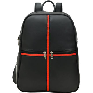 MATRICE laptop backpack bag with Black-Red faux vegan leather(NE-S-0789-BlackRed)