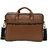 MATRICE laptop cum messenger bag with Tan-Black faux vegan leather(NE-S-0795-TanBlack)