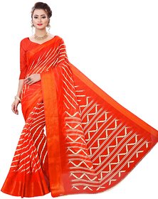 SVB Saree Orange Colour Bandhani Printed Saree