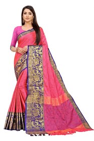 SVB Sarees Pink And Blue Colour Embellished Saree