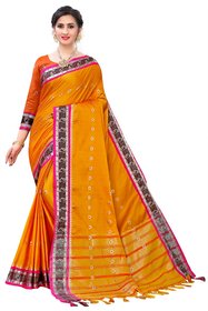 SVB Sarees Orange Colour Embellished Saree