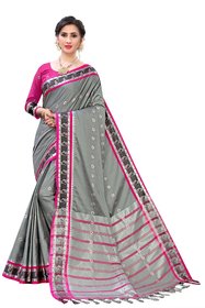 SVB Sarees Silver Colour Embellished Saree