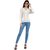 PEACH SMILE Casual Wear Full Sleeve self design V-Neck Cardigan For Women White