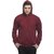 Lambency Men Maroon Solid Long Sleeve Hooded Casual Sweatshirt