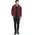 Lambency Men Maroon Solid Long Sleeve Hooded Casual Sweatshirt