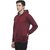 Lambency Men Maroon Solid Long Sleeve Hooded Casual Sweatshirt