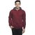 Lambency Men Maroon Solid Long Sleeve Hooded Casual Sweatshirt