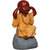 Tansha Quo Tatva Monk - Dont Hear Bad Decorative Showpiece  -  25.5 cm (Polyresin, Yellow)