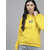 Kotty Womens Full Sleeves Hood Neck Yellow Sweatshirts