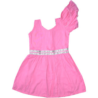 Flora Self Design Rayon Baby girls  Girls Frocks