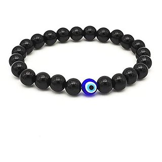 Evil Eye Nazariya with Black Crystals  Bracelet for Women  Girls (Black, blue)