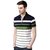 Men's Green Striped Polo T-Shirt