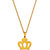 M Men Style Crown  Gold   Stainless steel  Pendant Set For Women And Girls