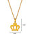 M Men Style Crown  Gold   Stainless steel  Pendant Set For Women And Girls