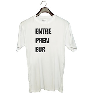 UDNAG Unisex Round Neck Graphic 'Entrepreneur | ENTRE PREN EUR' Polyester T-Shirt White