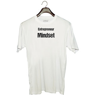 UDNAG Unisex Round Neck Graphic 'Entrepreneur | Mindset' Polyester T-Shirt White